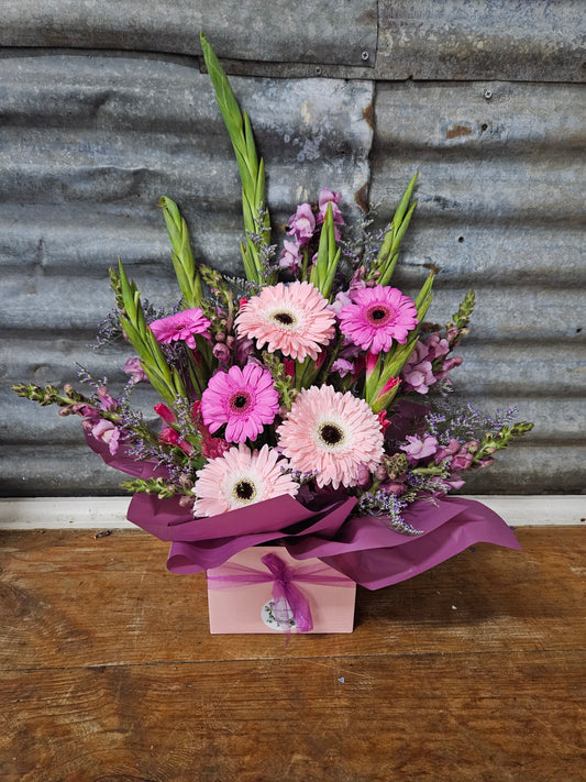 Pinky Purple Mum Arrangement